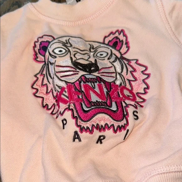 Kenzo Pink Graphic Sweatshirt with Cartoon Design tiger Paris EUC 18months baby - Picture 9 of 11
